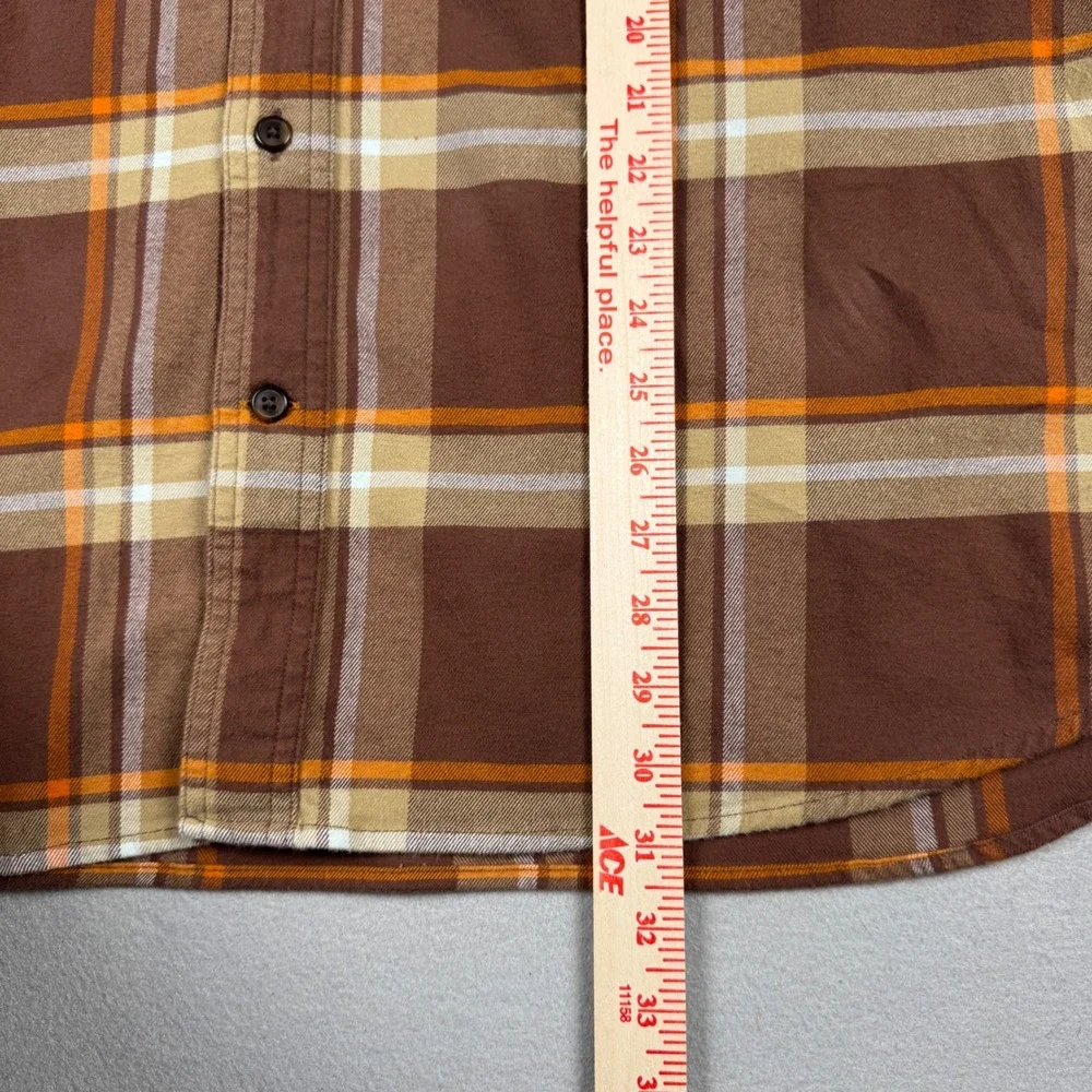 Carhartt Rugged Flex Plaid Flannel Shirt Mens 2XL Brown Orange TW5945-M Relaxed - Picture 8 of 9